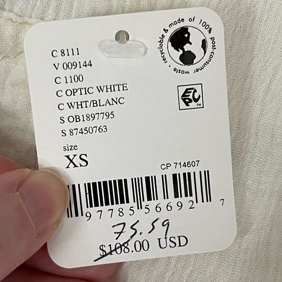 Free People We the Free Oversized Cardiff Top Optic White XS NWT - Picture 13 of 16